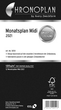 CHRONOPLAN Monatsplan 2021, Midi, 96 x 172 mm