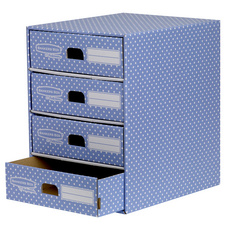 Fellowes BANKERS BOX STYLE Archiv-Schubladenbox, blau/weiß