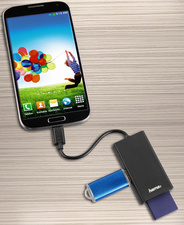 hama USB 2.0 OTG Hub / SD Card-Reader Kartenleser, schwarz