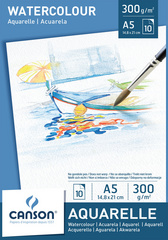 CANSON Aquarellpapier-Block, DIN A4, 300 g/qm, weiß