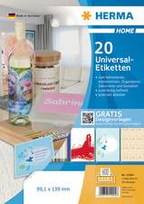 HERMA HOME Universal-Etiketten, 210 x 297 mm, weiß