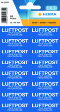 HERMA Textetiketten MIT LUFTPOST, 12 x 40 mm, blau / weiß