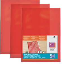 ELBA Sichthüllen, transparent, DIN A4, aus PVC, rot