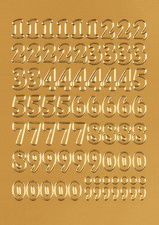 HERMA Zahlen-Sticker 0-9, Folie gold, Zahlen geprägt