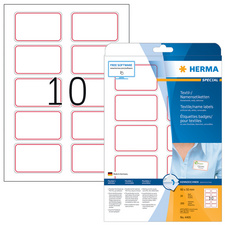 HERMA Namensetiketten 80 x 50 mm, Acetat-Seide, blauer Rand