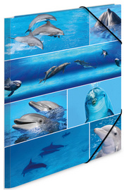 HERMA Eckspannermappe Delfine, aus Karton, DIN A3