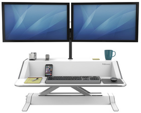 Fellowes TFT-/LCD-Doppel-Monitorarm Lotus, silber