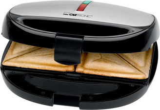 CLATRONIC Sandwich-Waffel-Grill ST/WA 3670, schwarz-inox