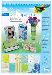 folia Designpapierblock Party, DIN A4, 165 g/qm, 12 Blatt