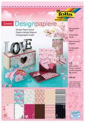 folia Designpapierblock Sweet, DIN A4, 165 g/qm, 12 Blatt