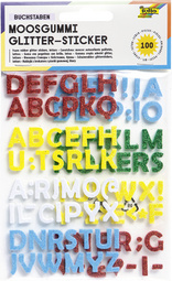 folia Moosgummi Glitter-Sticker, Buchstaben