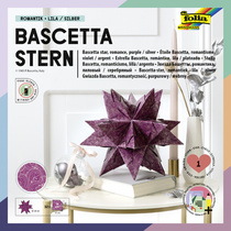 folia Faltblätter Bascetta-Stern, eisblau / bedruckt