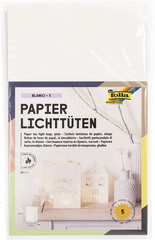 folia Lichtertüte Blanko, groß, aus Papier, weiß