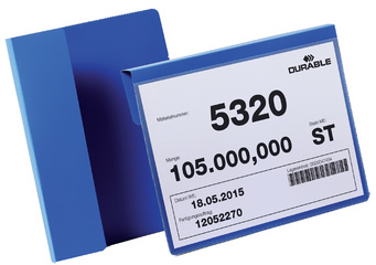DURABLE Kennzeichnungstasche, mit Falz, DIN A5 quer, blau