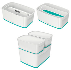 LEITZ Aufbewahrungsbox MyBox, 5 Liter, weiß/eisblau