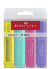 FABER-CASTELL Textmarker TEXTLINER 1546 PASTELL, 4er Etui