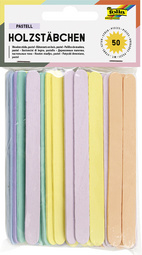 folia Holzstäbchen Pastell, Länge: 114 mm, Pastellfarben