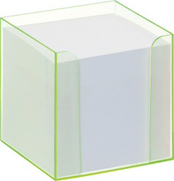 folia Zettelbox Luxbox mit Leuchtkanten, blau, bestückt