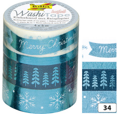 folia Deko-Klebeband Washi-Tape Hotfoil Silber III, 4er Set