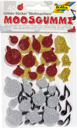 folia Moosgummi Glitter-Sticker Weihnachten II, sortiert