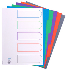 ELBA Karton-Register, blanko, DIN A4, farbig, 5-teilig
