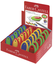 FABER-CASTELL Kunststoff-Radierer OVAL, farbig sortiert