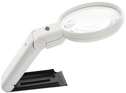 WEDO LED-Handlupe mit ausklappbarem Standfuß, schwarz/weiß