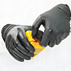 HYGOSTAR Nitril-Handschuh POWER GRIP, S, orange, puderfrei