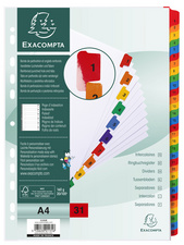 EXACOMPTA Karton-Register 1-31, DIN A4, weiß, 31-teilig