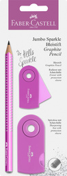 FABER-CASTELL Schreibset Jumbo GRIP SPARKLE Pearl, pink