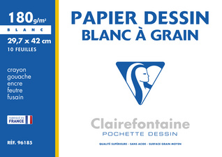 Clairefontaine Zeichenpapier Blanc à Grain, 297 x 420 mm