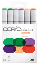 COPIC Marker sketch, 6er Set Secondary Tones