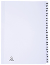 EXACOMPTA Karton-Register 126-150, DIN A4, weiß, 25-teilig