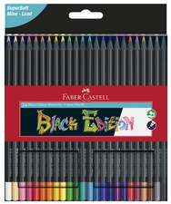 FABER-CASTELL Dreikant-Buntstifte Black Edition, 24er Etui