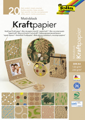 folia Motivblock Kraftpapier II, DIN A4, 20 Blatt