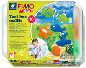 FIMO kids Modellier-Set Tool box sealife, 10-teilig