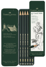 FABER-CASTELL Bleistift CASTELL 9000, 6er Metalletui