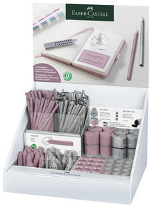 FABER-CASTELL Familiendisplay GRIP 2001, rose/silber