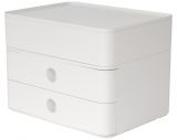 HAN SMART-BOX PLUS ALLISON – kompakte Design-Schubladenbox mit 2 Schubladen und Utensilienbox mit Deckel, snow white, 1100-12
