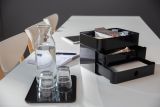 HAN SMART-BOX PLUS ALLISON – kompakte Design-Schubladenbox mit 2 Schubladen und Utensilienbox mit Deckel, jet black, 1100-13