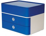 HAN SMART-BOX PLUS ALLISON – kompakte Design-Schubladenbox mit 2 Schubladen und Utensilienbox mit Deckel, royal blue, 1100-14