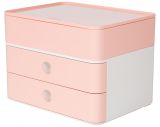 HAN SMART-BOX PLUS ALLISON – kompakte Design-Schubladenbox mit 2 Schubladen und Utensilienbox mit Deckel, flamingo rose, 1100-86