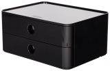 HAN SMART-BOX ALLISON – kompakte Design-Schubladenbox mit 2 Schubladen, hochglänzend und in Premium-Qualität, jet black, 1120-13