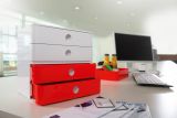HAN SMART-BOX ALLISON – kompakte Design-Schubladenbox mit 2 Schubladen, hochglänzend und in Premium-Qualität, cherry red, 1120-17