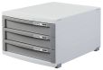 HAN Schubladenbox CONTUR – modernes und modular erweiterbares Schubladensystem, mit 3 geschlossenen Schubladen bis Format DIN B4, lichtgrau-dunkelgrau, 1503-19