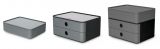 HAN SMART-BOX PLUS ALLISON – kompakte Design-Schubladenbox mit 2 Schubladen und Utensilienbox mit Deckel, granite grey, 1100-19