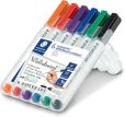 STAEDTLER Lumocolor Whiteboard Marker, 6er Etui 341 WP6 (Universalspitze für variable Strichbreiten (ca. 1 - 2 mm), trocken und rückstandsfrei abwischbar, schnelltrocknend, hohe Qualität, ideal für Memoboards)