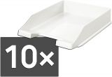 10er Pack Briefablage KLASSIK, weiß DIN A4/C4, stapelbar, stabil