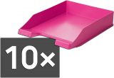 10er Pack Briefablage KLASSIK, pink DIN A4/C4, stapelbar, stabil HAN