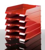 Briefablage VIVA, DIN A4/C4, mit Clip, hochglänzend 5er Pack Farbe: rot
